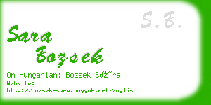 sara bozsek business card